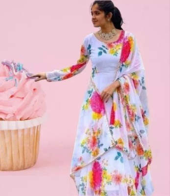 D'CART Anarkali Gown(Multicolor)
