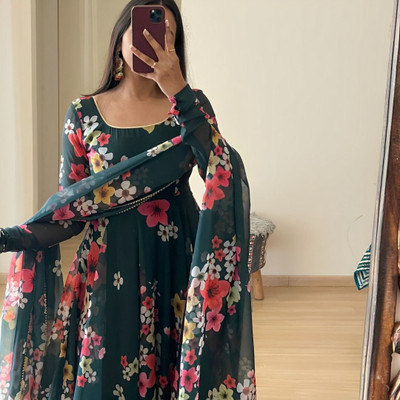DRI ENTERPRISE Anarkali Gown(Green)