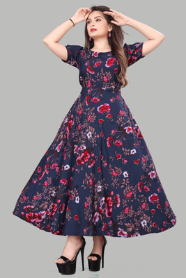 LEZLY Women Maxi Blue Full Length Dress