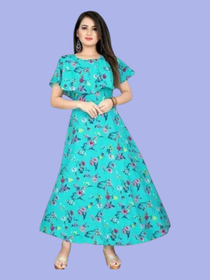 Db Fashion Vbz Flared/A-line Gown(Light Blue)