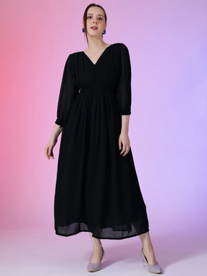 Classi Fashion Flared/A-line Gown(Black)