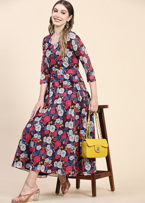 BLACK SCISSOR Flared/A-line Gown(Purple)