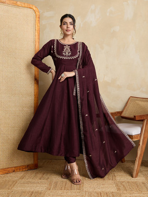 Hareshbhai Ambabhai Nasit Anarkali Gown(Maroon)