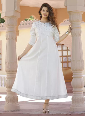 theblissfashion Anarkali Gown(White)