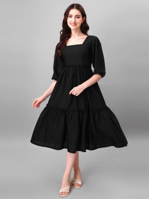 Raiyani Fashion Anarkali Gown(Black)