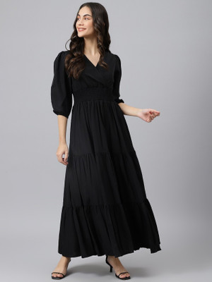 Femvy Anarkali Gown(Black)