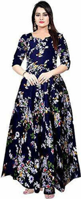 Jaipry Trends Flared/A-line Gown(Blue)