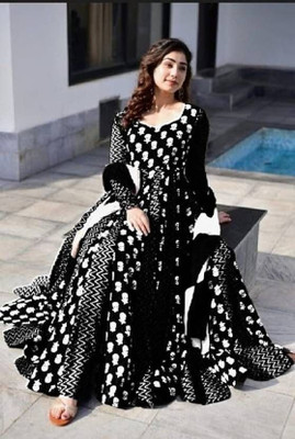 NEXTWEAR Anarkali Gown(Black, White)