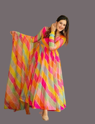 DM MART Flared/A-line Gown(Multicolor)