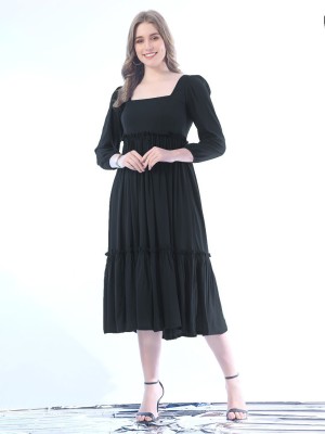 Femvy Anarkali Gown(Black)