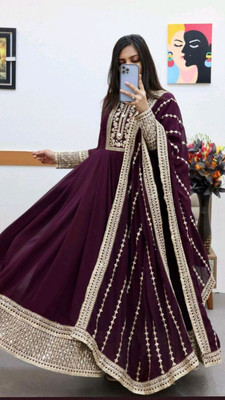 Bhurakhiya Anarkali Gown(Purple)