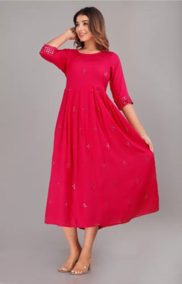laxmi creation Flared/A-line Gown(Pink)