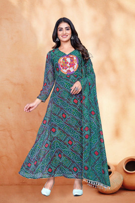 UDANIENTERPRISE Flared/A-line Gown(Green)