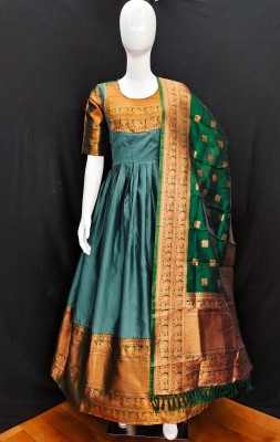 HN FASHION Anarkali Gown(Green)