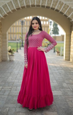 FIOLTY FAB Anarkali Gown(Pink)