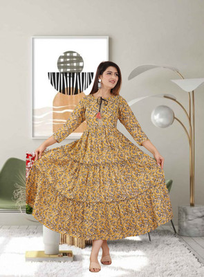 Most Flared/A-line Gown(Yellow)
