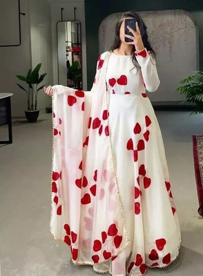 Qarth Designers Flared/A-line Gown(Red)
