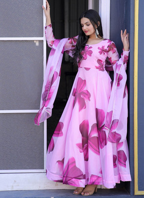 NYALKARAN ENTERPRISE Anarkali Gown(Purple)