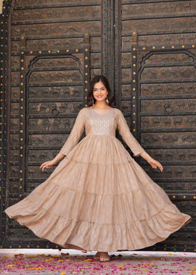AASHLEY Flared/A-line Gown(Beige)