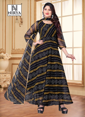 NIRYA FASHION Anarkali Gown(Black)