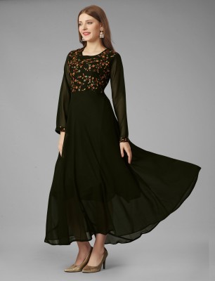 SATINTHRID Anarkali Gown(Light Green)