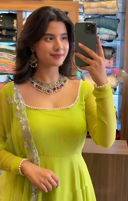 apollo creation Anarkali Gown(Light Green)