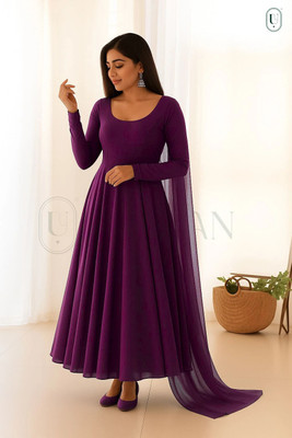 mogal fashion Anarkali Gown(Purple)