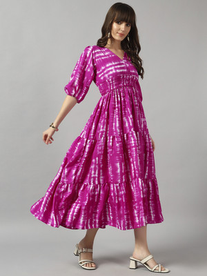 Raiyani Fashion Women Dyed/Ombre Ethnic Dress Kurta(Purple)
