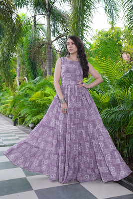 EVAROO Flared/A-line Gown(Purple)