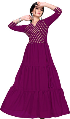 Ghateshvar Flared/A-line Gown(Light Blue)