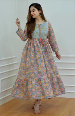 PRAVIK Flared/A-line Gown(Multicolor)