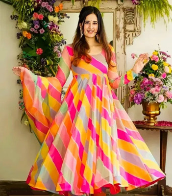 Mahakali Fashion Flared/A-line Gown(Multicolor)