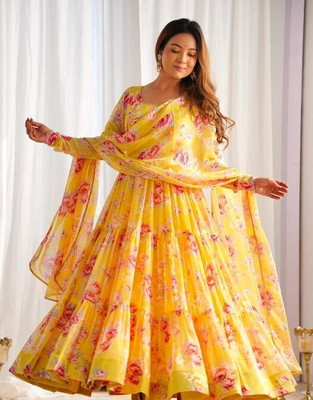 GARGI IM Anarkali Gown(Yellow)