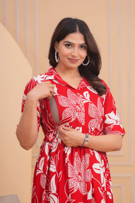 A LUXSTYLES Anarkali Gown(Red)