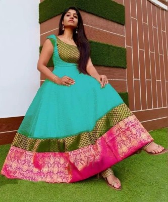 laxmi creation Anarkali Gown(Green)