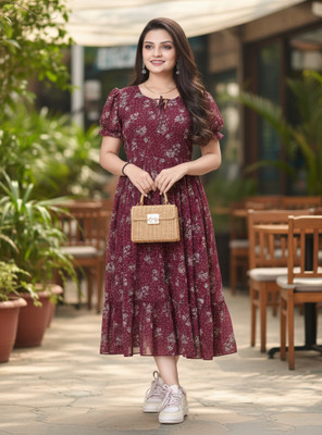 TISVARA Anarkali Gown(Maroon)