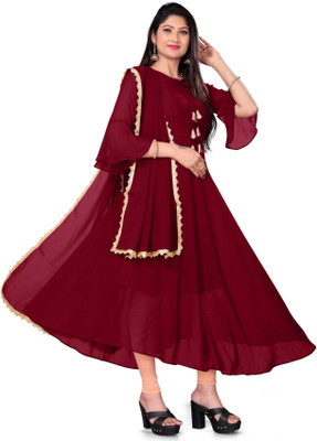 HouseOfCommon Anarkali Gown(Maroon)