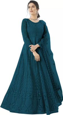 MAABHAVANI CREATION Anarkali Gown(Light Blue)