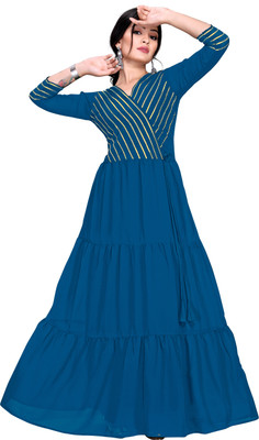 Ghateshvar Flared/A-line Gown(Light Blue)
