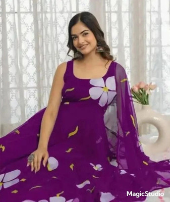 A A ITALIA Anarkali Gown(Purple)