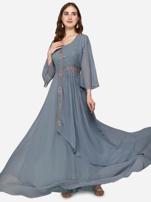 JENSI FASHION Flared/A-line Gown(Grey)