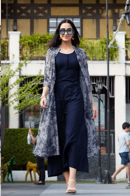 Rebikatrendz Flared/A-line Gown(Blue)