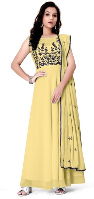 new fashion creation hub Flared/A-line Gown(Yellow)