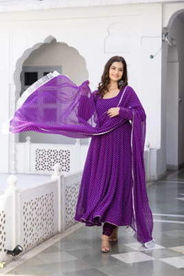REVA ENTERPRISE Anarkali Gown(Purple)