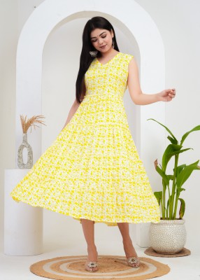 ANEKTA Anarkali Gown(Yellow)