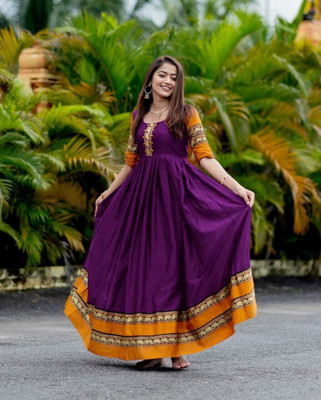 R S I Anarkali Gown(Purple)
