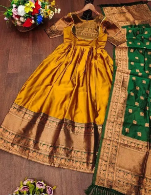 tathastufab Anarkali Gown(Yellow)
