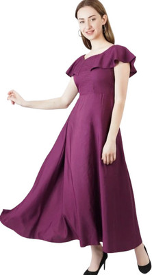 ladik way Flared/A-line Gown(Purple)
