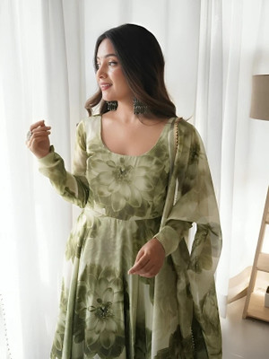 A A ITALIYA Anarkali Gown(Light Green)