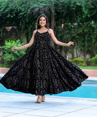 DEVDHAM Anarkali Gown(Black)